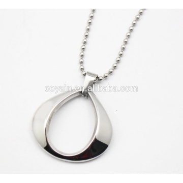 Fashion Women Men Jewelry Stainless Steel O Shape Pendant Necklace